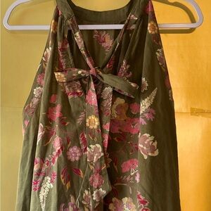 Floral Olive Green Women's Top